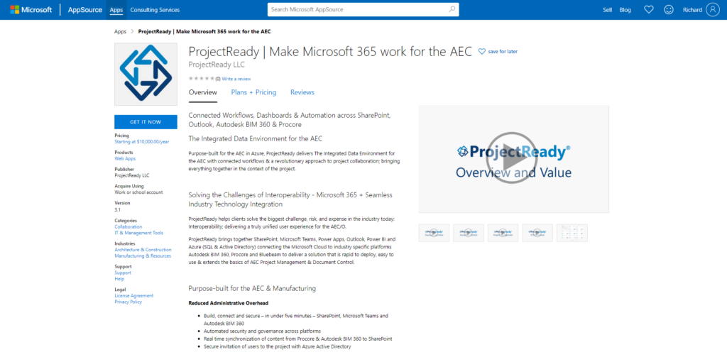 Microsoft AppSource ProjectReady | ProjectReady Microsoft AppSource - ProjectReady | ProjectReady